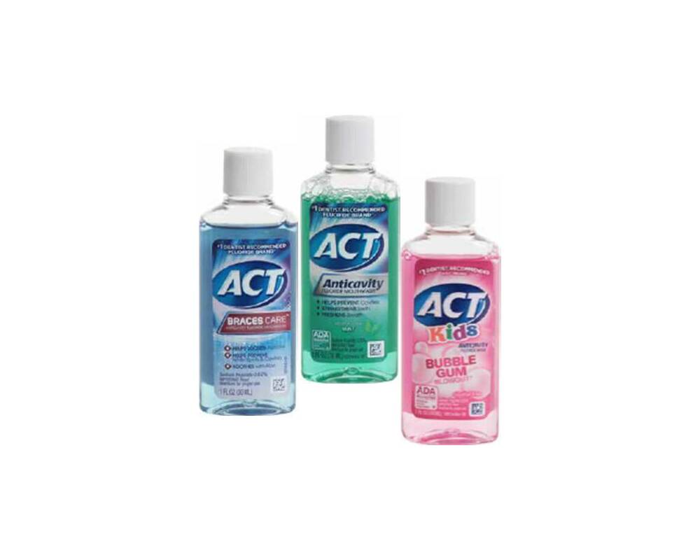 ACT Anticavity Rinse,Trial size, Mint, 1-Ounce Bottle (Pack of 48), image size:1000x800
