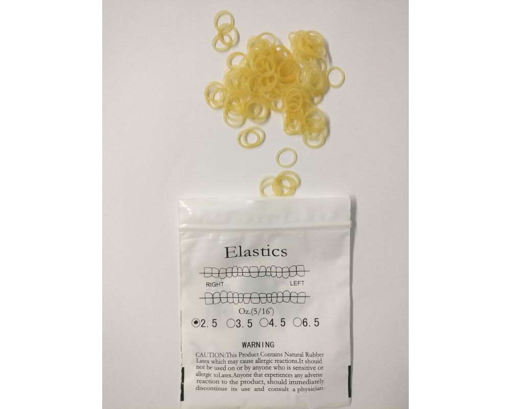 Latex Orthodontic Elastics 5/16" Heavy (50 bags of 100 pcs) Supply Clinic