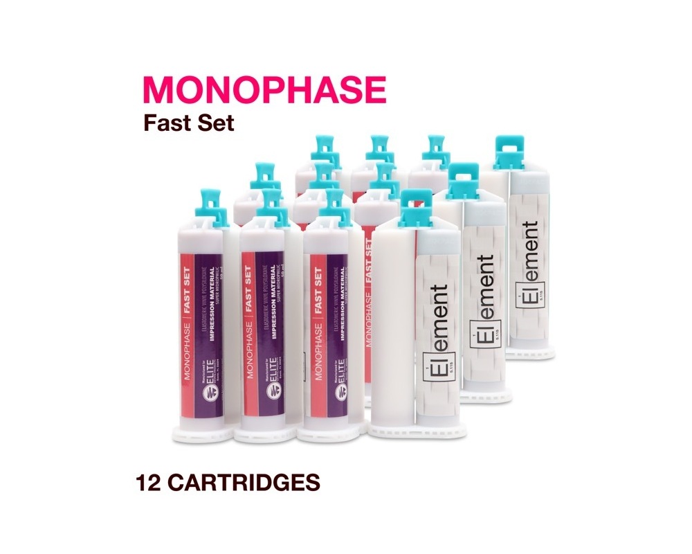 ELEMENT VPS Monophase Impression Material " Fast Set " 12 Cartridges