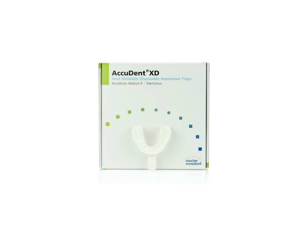 Accudent XD Impression Trays, Edentulous 9, Lower Medium, 12/bx