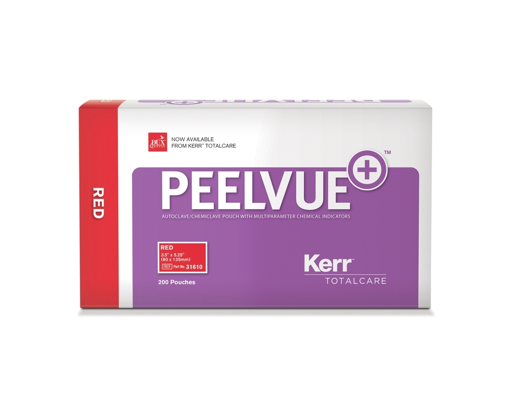 Peelvue Sterilization Pouches 3.5" x 5.25", Red, 200/Box, 31610 Supply Clinic