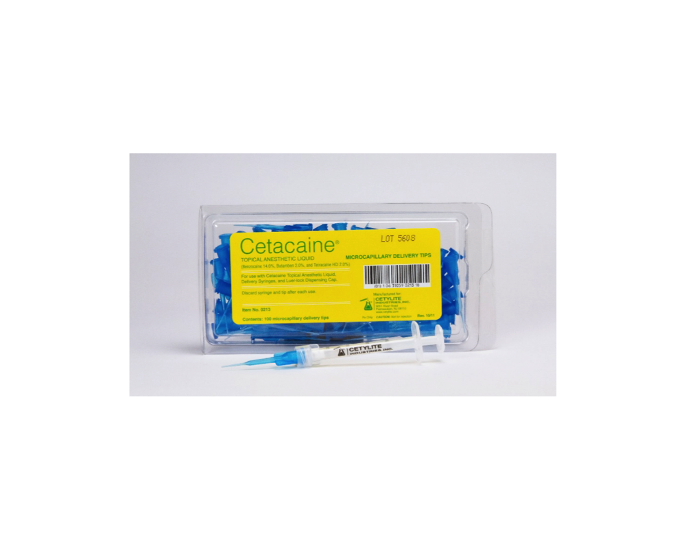 Cetacaine Topical Anesthetic Liquid Microcapillary Delivery Tips, 100