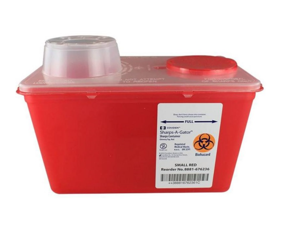 Monoject MultiPurpose Sharps Container with Vertical Drop Lid 4 Quart