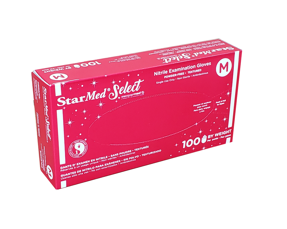 Starmed Select Nitrile Exam Gloves Size Medium (case of 10 boxes)