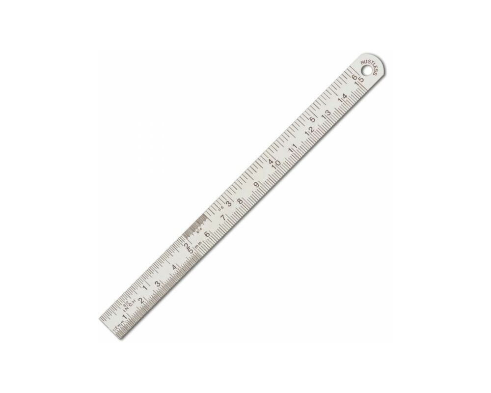 ACE Stainless Steel Ruler - Inches And Millimeter Markings 1/2