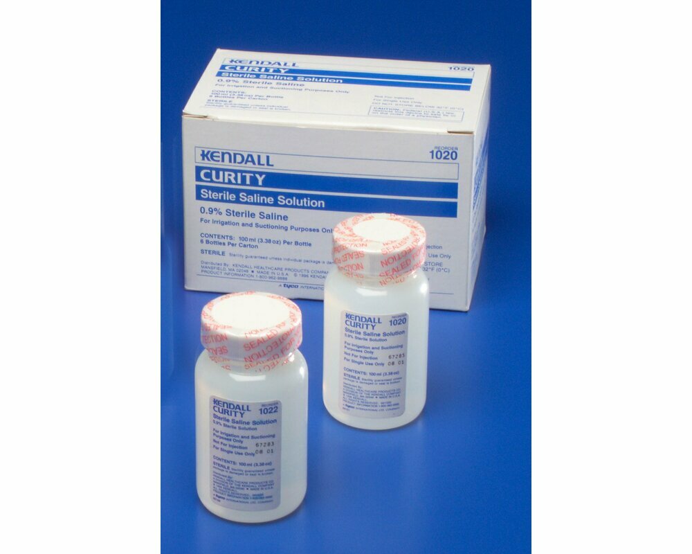 Argyle Sterile Saline Irrigating Solution 100mL 48/Case 1020 Supply