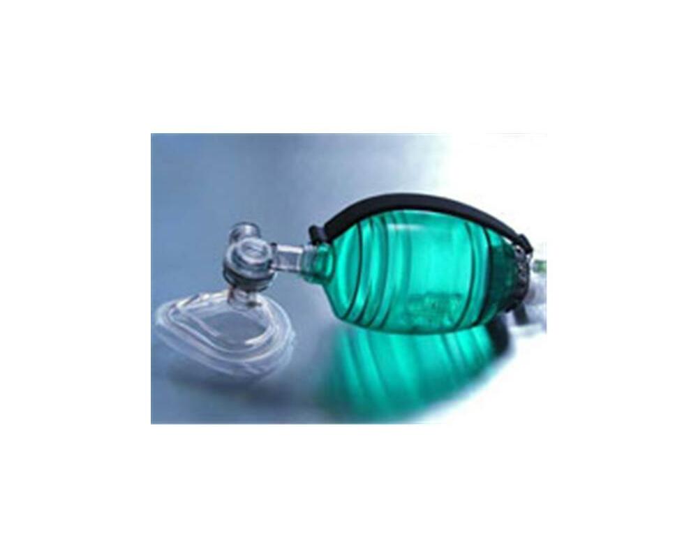 MedRescuer Resuscitator Bag Valve Mask Adult Clear/Green Ea Supply