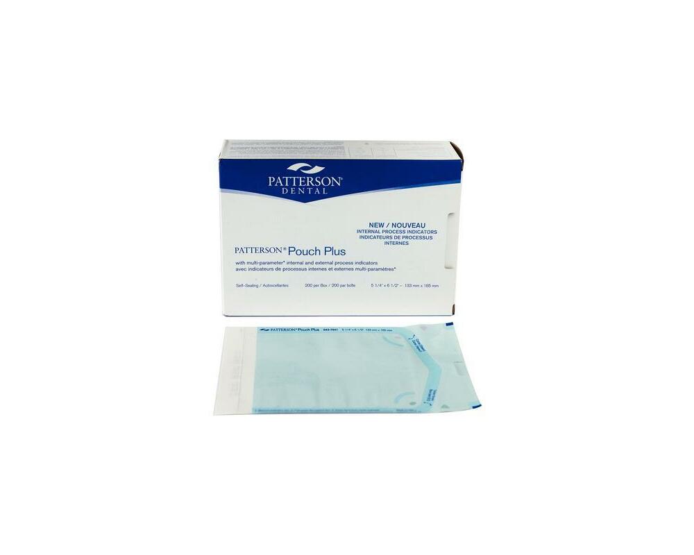 Patterson Pouch Plus Sterilization Pouches. 51/4" x 61/2", 200/Pkg