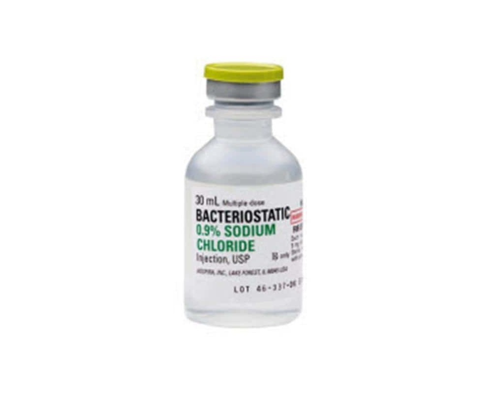 Bacteriostatic IV Injection Solution, Sodium Chloride, MDV 0.9% Sterile ...