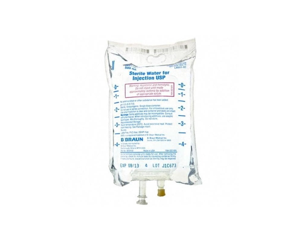 Excel IV Bag Sterile Water 500mL Sterile Flexible Bag Container Each ...