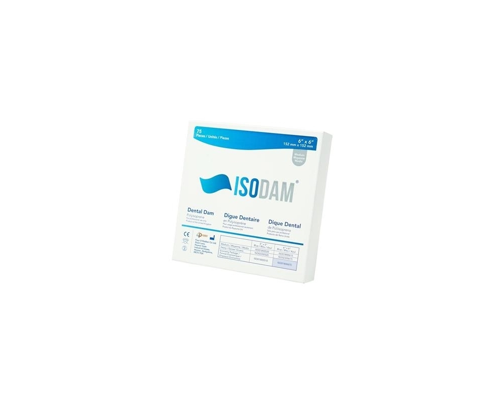 Isodam Dental Dam 6x6 Medium Economy Pack 75/Box ISO01800675