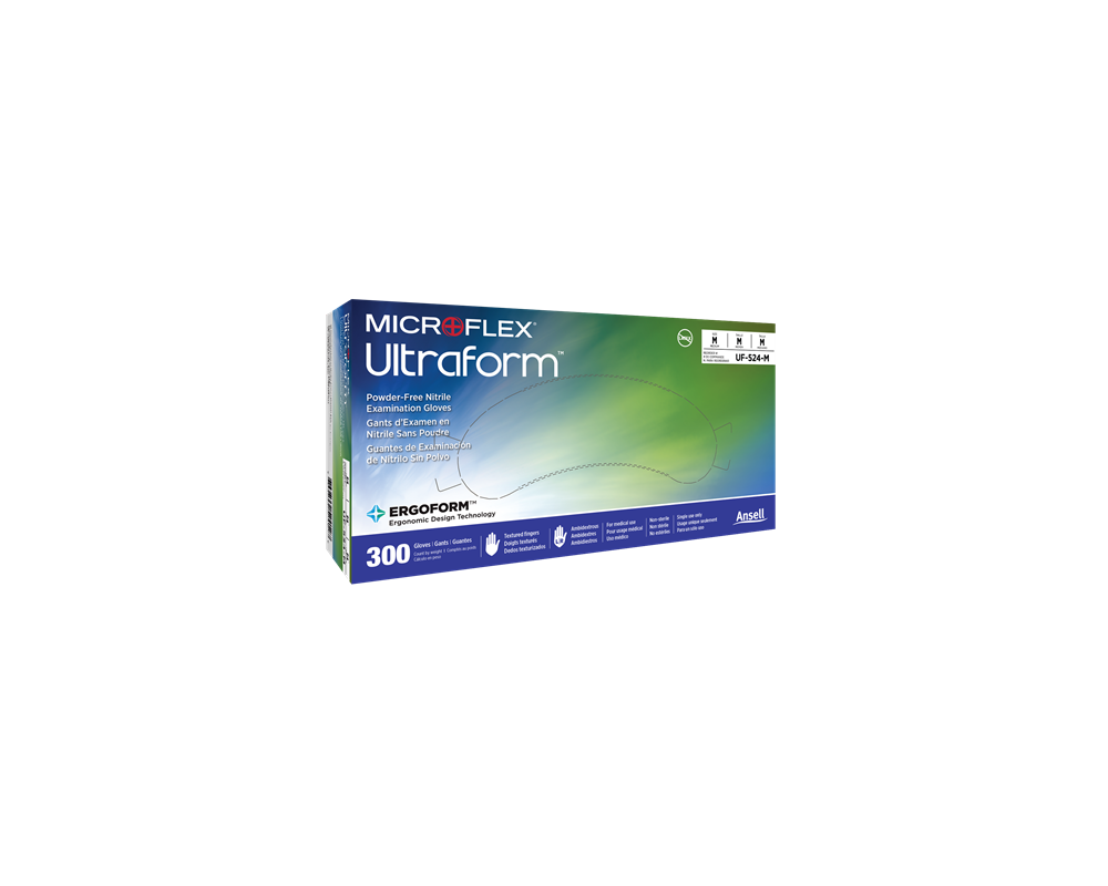 Microflex Ultraform Powder Free Nitrile Exam Gloves Medium/Large