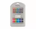 TUL Retractable Gel Pens, Needle Point, 0.5 mm, Silver Barrel, Assorted Bright Inks, Pack Of 8 Pens