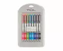 TUL Retractable Gel Pens, Fine Point, 0.5 mm, Silver Barrel, Assorted Bright Inks, Pack Of 8 Pens