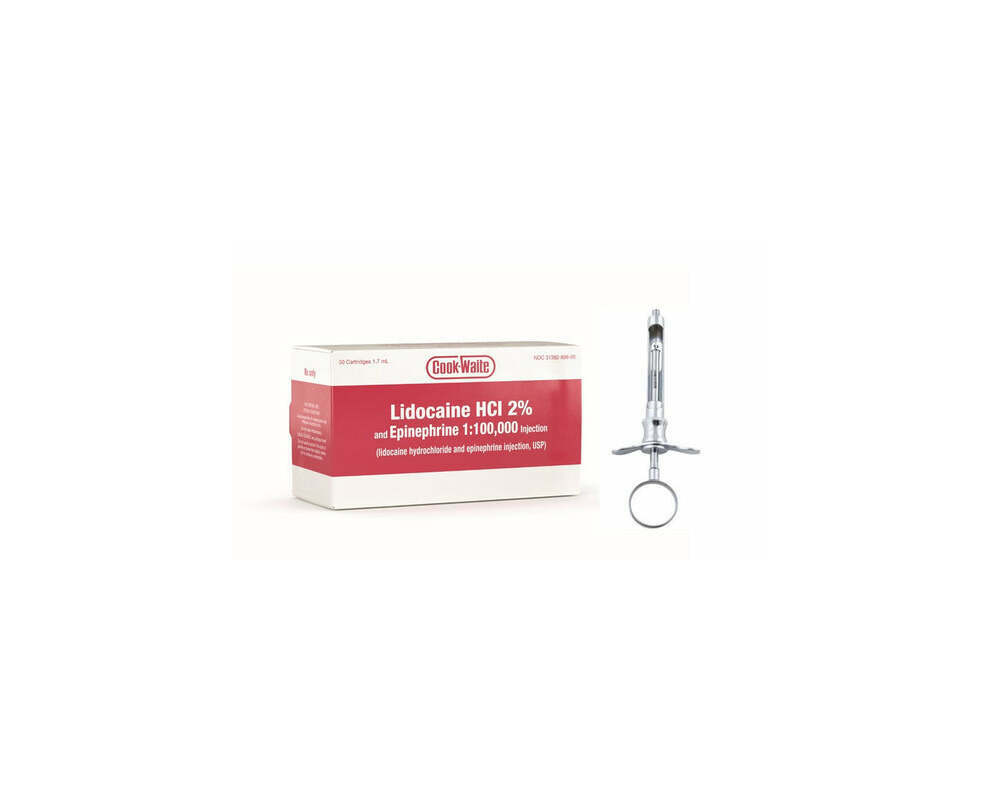 CookWaite Lidocaine HCL 2 with Epinephrine 1100,000 Local Anesthetic