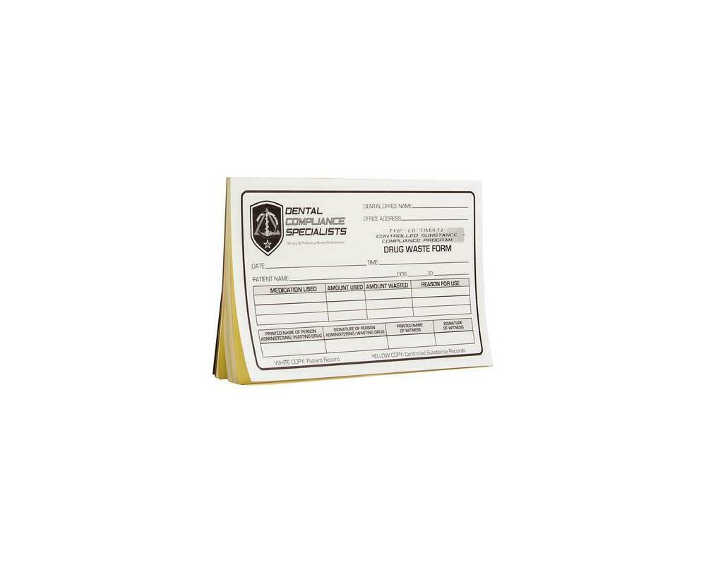 Controlled Substance Tracking System Pad of Waste Forms, Forms | UCSL ...