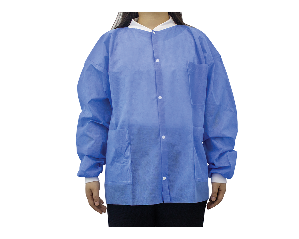 House Brand Blue Disposable Lab Coat, Large, 10/Pk Supply Clinic