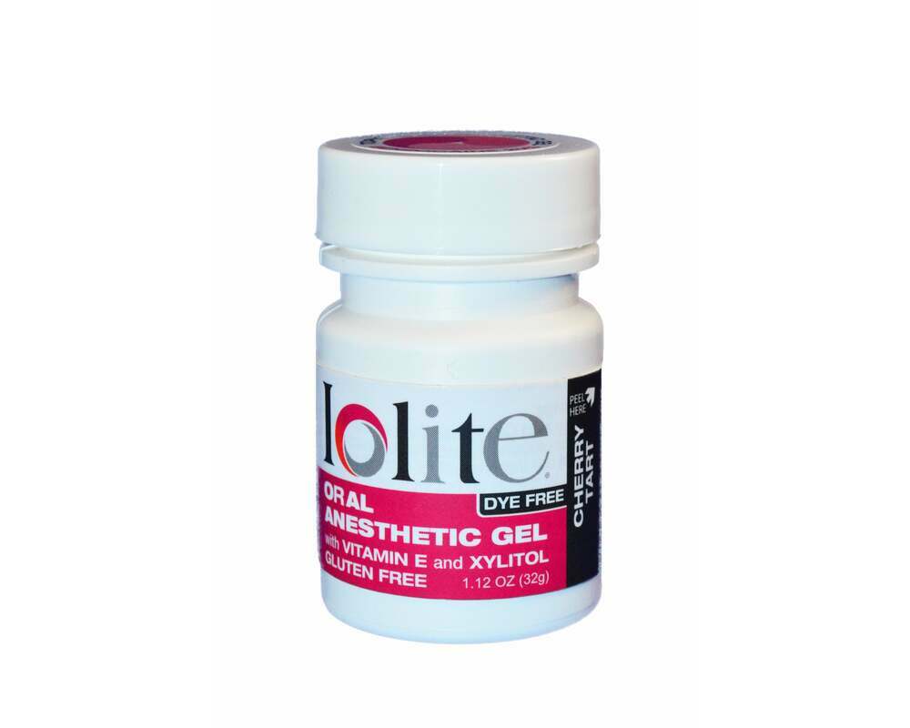 Iolite Topical Anesthetic Gel with 20% Benzocaine, Cherry Tart Flavor,  Dye-Free, 1.12oz | 06-00036