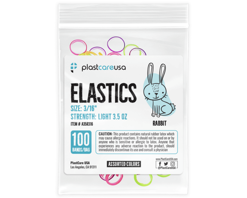 thumbnail image 2 of 100 Assorted Color Orthodontic Latex Elastic Bands – 3.5 Oz, Chipmunk Size By PlastCare USA 2 of 5