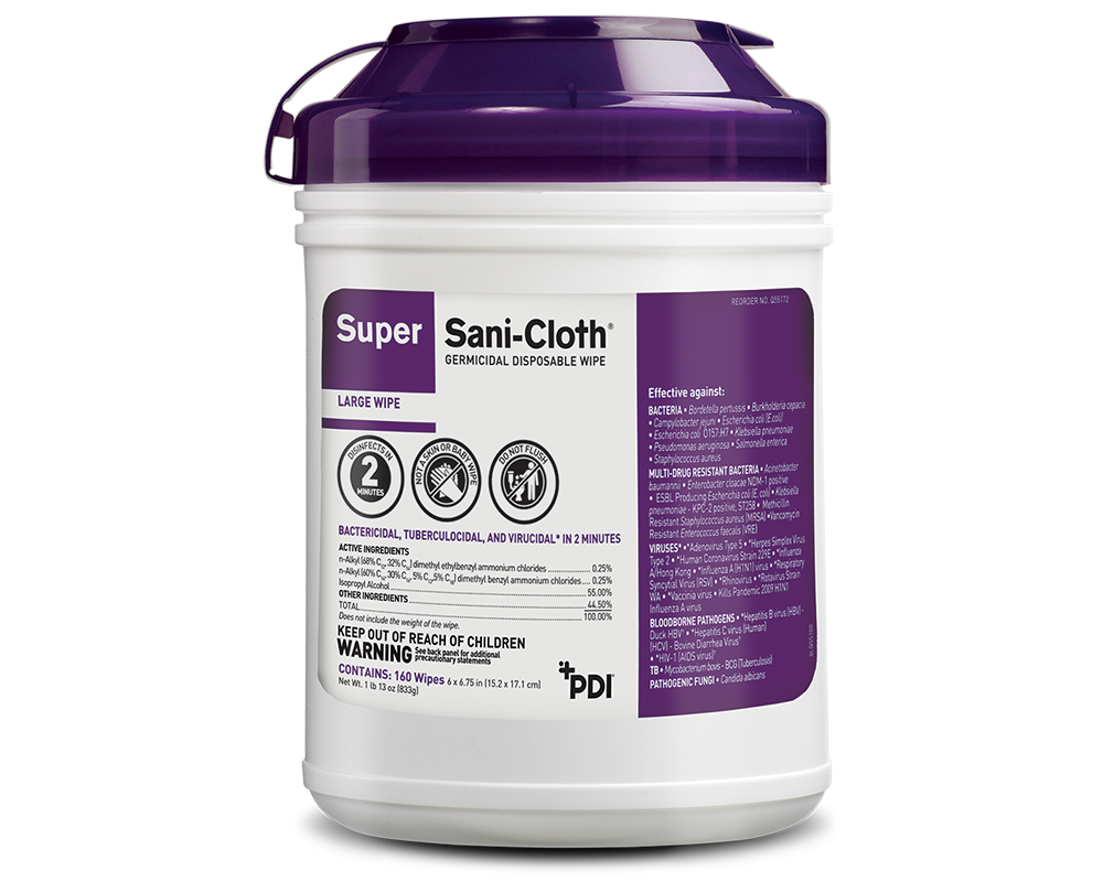 ウイルスバスター PDI Super Sani-Cloth Germicidal Disposable Wipe Lg 6