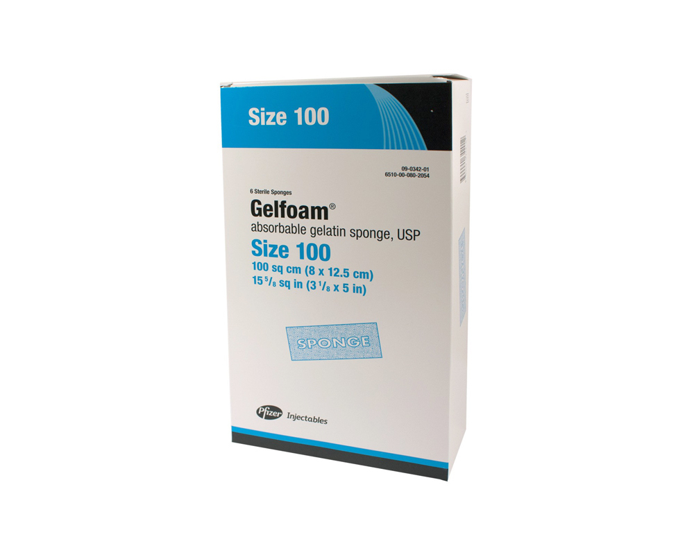 Pfizer Gelfoam Absorbable Sterile Hemostatic Dental Sponge 100, 6/bx